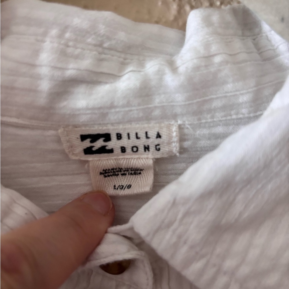 Billabong Right On Woven Seersucker Top Button Down L - Picture 5 of 8